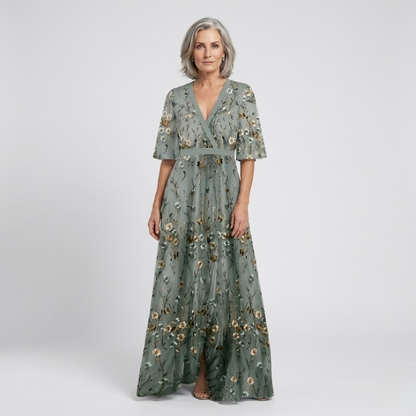 Diana - Floral V Neck Maxi Dress