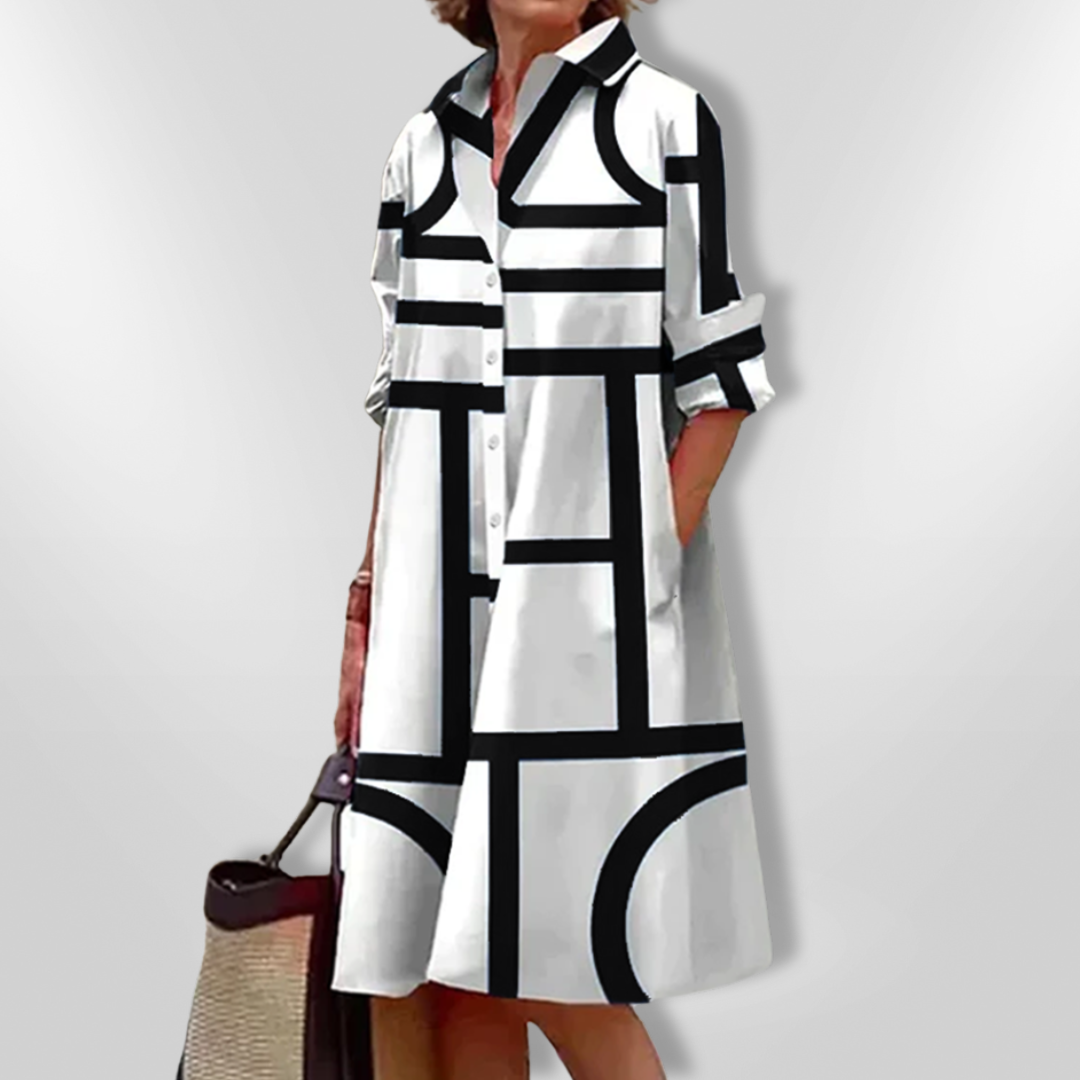 Camilla | Midi Dress with Geometric Design