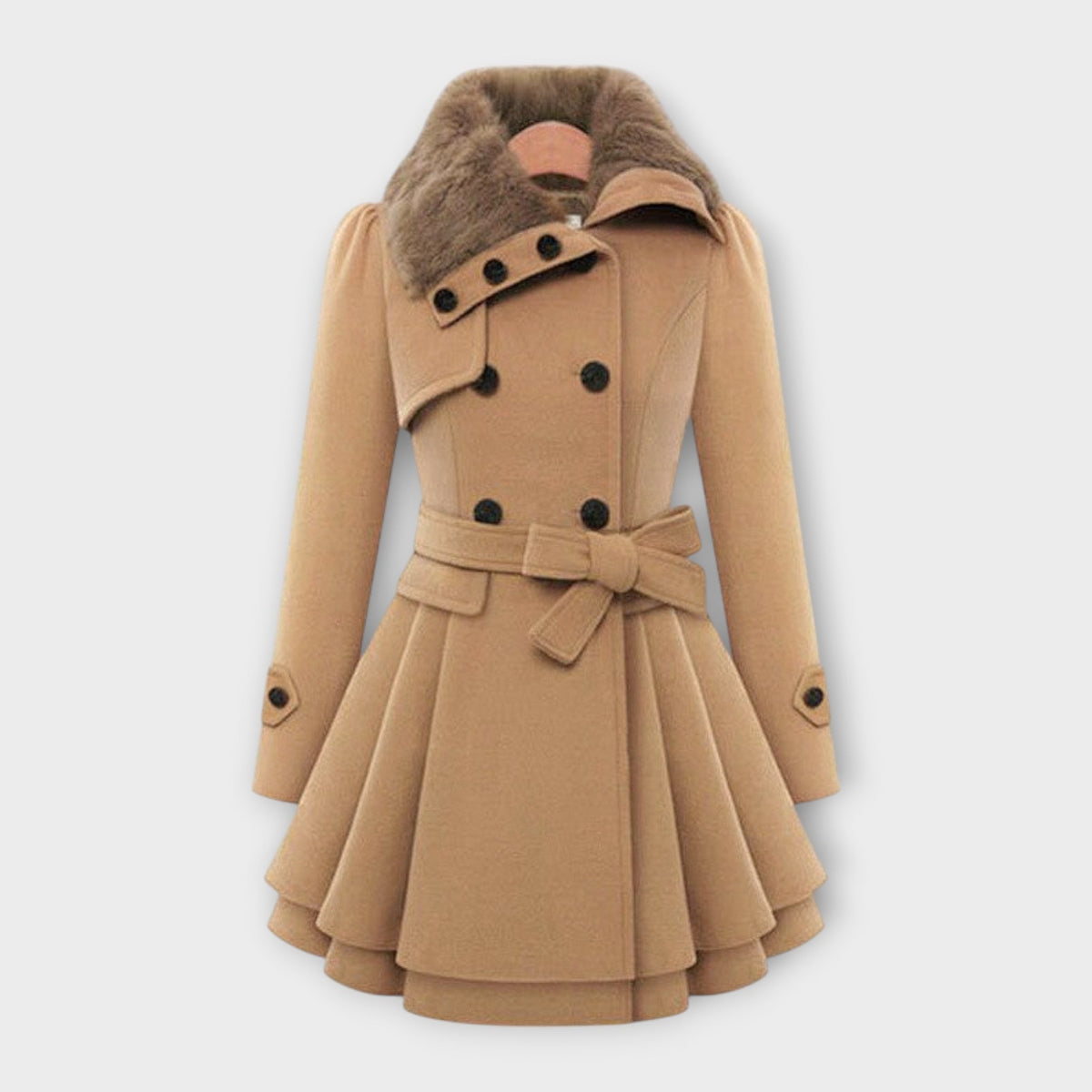 Emma – Elegant Coat with Faux Fur Collar