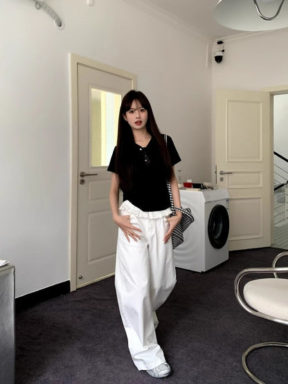 PAISLEY™ – Elegant Lace-Trimmed Wide-Leg Jeans