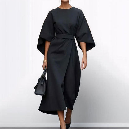 Eldra - Satin Feel Batwing Sleeve Maxi Dress