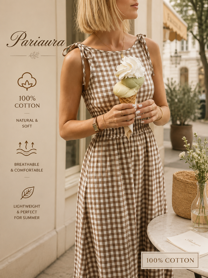 Effortless Gingham Maxi Dress