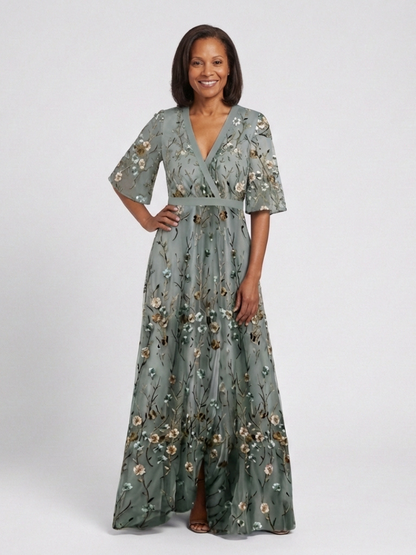 Diana - Floral V Neck Maxi Dress