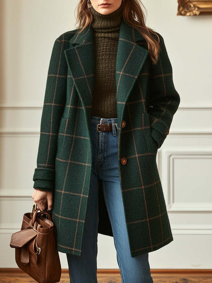 Elena – Classic Checked Coat