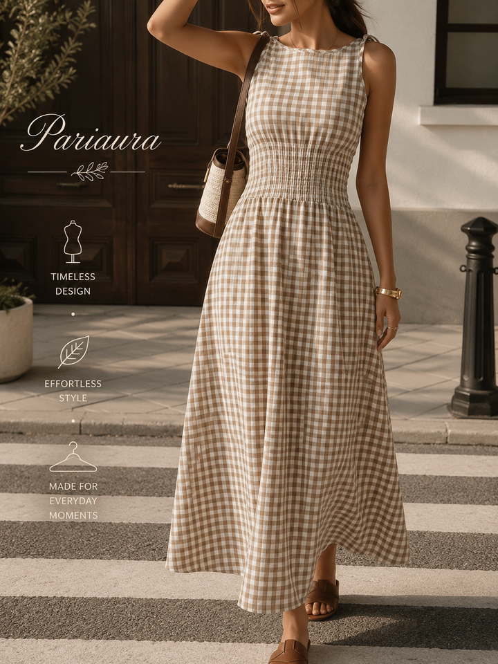 Effortless Gingham Maxi Dress